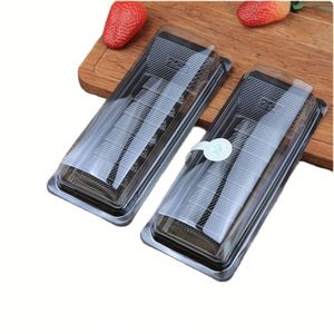 Boîte en plastique pour gâteau roulé suisse, pâtisserie, dessert, sushi, emballage de gâteau, conteneur pour gâteau roulé avec couvercle transparent - Product Image 3