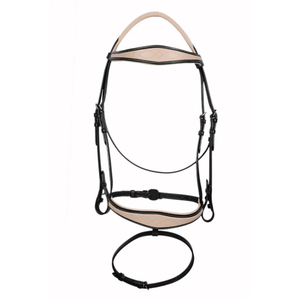 Padded Fancy Stitched Leather Jump Bridle | Premium Buffalo Leather Soft Padded Anatomic Design Bridle For Sale - Product Image 1