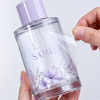 Étiquette holographique en PVC doré métallisé ultra-transparent, lavable, à effet brillant, avec logo en relief pour tasses