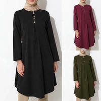 Modeste musulman longues Blouses plissées tunique islamique Abaya Dubai hauts marocain Thobe grande taille chemise robe Kawaii vêtements