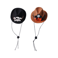 Chapeaux de cowboy pour chats et chiens, costumes de pirate squelette, robes de festival de la citrouille - Rétro et ajustables
