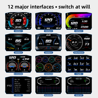 P1 pengukur kecepatan mobil Digital, Diagnosis ECU Monitor elektronik pengukur kecepatan otomatis GPS komputer mobil Digital OBD2 tampilan HUD