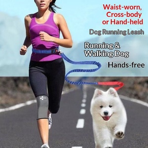 Laisse de course mains libres pour chien, multicolore, avec ceinture de taille réglable et amortisseur élastique, vente en gros, logo personnalisé OEM - Product Image 6