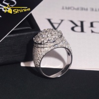 Bague pour homme en argent 925 avec moissanite VVS, testée au diamant, style Iced Out, best-seller, expédition depuis les États-Unis