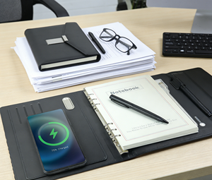 Carnet de notes en cuir à spirale grande capacité 8000 mAh avec 100 feuilles et clé USB 2-en-1 – Idéal pour le bureau et comme cadeau - Product Image 5