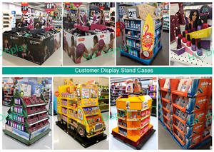 Étagères d'affichage de supermarché, présentoir <span class=keywords><strong>en</strong></span> papier multi-niveaux sur pied pour boissons, aliments, <span class=keywords><strong>en</strong></span>-cas - Product Image 3