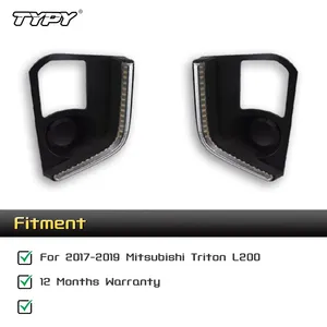 TYPY, 2 uds., luces de circulación diurna LED DRL para Mitsubishi Triton L200, cubierta de lámpara antiniebla con lámpara de señal de giro amarilla 2017 2018 2019 - Product Image 4