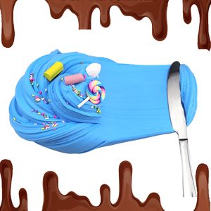 4 pièces de slime parfumé, doux, extensible, non collant, bleu, moelleux, effet beurre, en forme de gâteau d'anniversaire, pastel, Floam Cloud - Product Image 3
