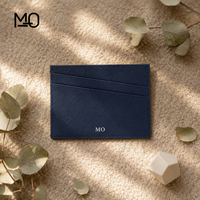 Porte-cartes en cuir fin Saffiano avec logo personnalisé, étui pour cartes de crédit, portefeuille pour marques de vente en gros et au détail, cadeaux d'entreprise et OEM