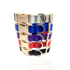 Collar de perro de nailon Martingale duradero para razas grandes Color sólido con decoración de cinta Collar simple para caminar sin tirones - Product Image 2