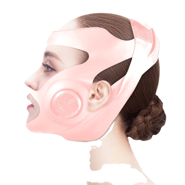 Ykang YK-1912 V-Shape Face Lifting Anti-Aging Beauty Silicone Vibration Mask Facial Massager Belt with Timing Control