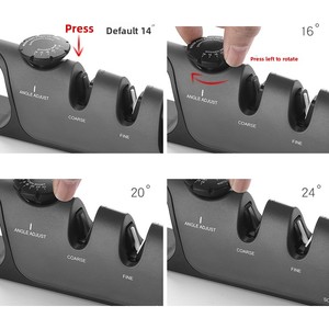 Aiguiseur de couteaux réglable avec roues en tungstène et céramique pour cuisine, camping en plein air, couteaux à lame fixe et ciseaux de chasse - Product Image 5