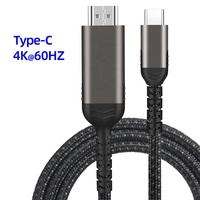 1.8M 4K 60HZ USB 3.1 USB-C Type C vers HDMI Câble HDTV Adaptateur connecter téléphone portable au câble TV
