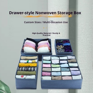 Boîte de rangement pour chaussettes, sous-vêtements, soutien-gorge, <span class=keywords><strong>tiroir</strong></span>, armoire, vêtements, séparateur pliable en <span class=keywords><strong>tissu</strong></span> non tissé pour cravates - Product Image 4