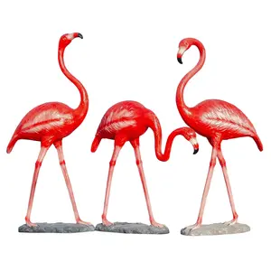 Levensgrote Glasvezel Flamingo Standbeeld Voor Outdoor Decor Binnenplaats Decor Sculptuur