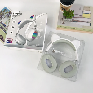 Auriculares inalámbricos para juegos sobre la oreja con indicador de batería LED, auriculares multicolores, <span class=keywords><strong>Cascos</strong></span> en la oreja, micrófono tipo C - Product Image 5