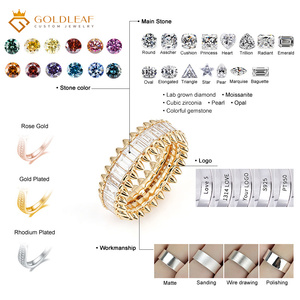 Goldleaf Custom 9K 14K 18K Gold Plated Emerald Cut CVD HPHT Lab Grown Diamond Engagement Wedding <b>Ring</b> IGI Certificate - Product Image 5