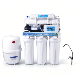 Système de filtration d'eau sous évier <span class=keywords><strong>Naturewater</strong></span> à 5 étapes autonettoyant par osmose inverse, 50 GPD, pour usage domestique et hôtelier, manuel, en acier inoxydable - Product Image 1