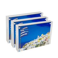 Cadre photo magnétique en acrylique transparent sans cadre 6x8, bloc en lucite décoratif, cadeau