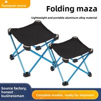 Tabouret pliant d'extérieur en alliage d'aluminium, banc carré multi-usage, petit siège pour camping, pique-nique, pêche, file d'attente, Mazar