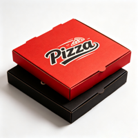 Boîte à pizza en carton ondulé kraft B/E de qualité alimentaire, personnalisable avec logo, pour la vente en gros, idéale pour les pizzerias et restaurants.