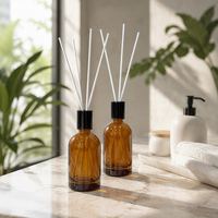 Ensemble diffuseur de parfum personnalisé en verre ambré de 100 ml, bouteille ronde pour la décoration du salon, de la chambre à coucher, parfum, aromathérapie, cadeau