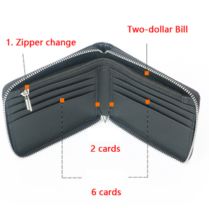 <span class=keywords><strong>Portafoglio</strong></span> da <span class=keywords><strong>uomo</strong></span> con <span class=keywords><strong>cerniera</strong></span> RFID in fibra di carbonio in pelle con supporto per carte di credito chiusura Biofold con chiusura Zip - Product Image 4