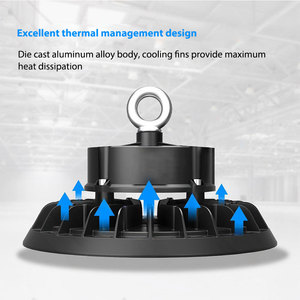 Éclairage <span class=keywords><strong>LED</strong></span> UFO étanche 200W à haut lumen, éclairage <span class=keywords><strong>industriel</strong></span> pour bâtiments de stockage - Product Image 4