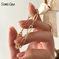Starsgem 0,3ct 14K/18K Massivgold E-Farbe Weiß Labor-Gezüchteter Smaragdschliff Diamant-Armband Unisex Trendiges Hochzeitsarmband