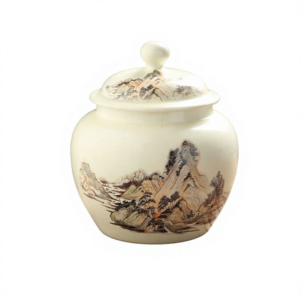 Pot de peinture à l'encre scène de montagne 900ml