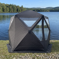 Tente de camping et sauna Warmfire étanche toutes saisons, type étendu, une chambre, en tissu Oxford triple, pour 6-8 personnes, idéale pour la pêche sur glace et l'hiver (plus de 3000 mm)