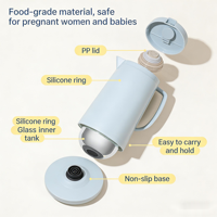 Nouvelle conception de carafe à café en verre à double paroi personnalisée, logo personnalisé, pot à thé et à café isolé, thermos