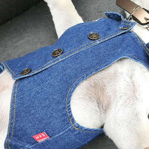 Tam sezon yaz köpek ceket giyim kedi yavru giyim sevimli Pet giysi büyük cins köpek giysileri Denim köpek yelek - Product Image 4