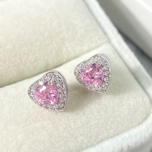 Orecchini alla Moda <span class=keywords><strong>Foxi</strong></span>, Vendita all'Ingrosso, Placcati in Oro 18k con Zirconia Cubica, Orecchini a Cuore da 8MM per Donne - Product Image 1