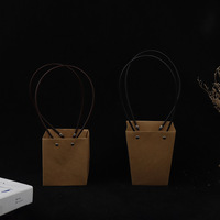 Evergreenwrap Wholesale Waterproof Kraft Paper Tote Bags Small Rectangular Flower Bouquet Gift Paper Bags