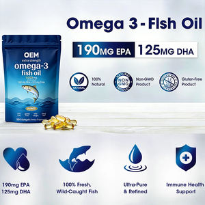 Premium Zalmvisolie <span class=keywords><strong>Capsules</strong></span> 3000mg Hoge Potentie Omega-3 Non-GMO Kwikvrij Aangepast Label Groothandel - Product Image 2