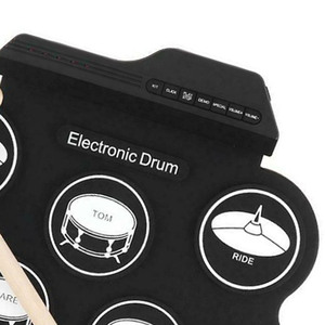 Juego <span class=keywords><strong>de</strong></span> batería electrónica 7 almohadillas 5 afinaciones 8 <span class=keywords><strong>canciones</strong></span> <span class=keywords><strong>de</strong></span> Demostración 3 ritmos USB portátil Roll up Drum Practice Pad - Product Image 4