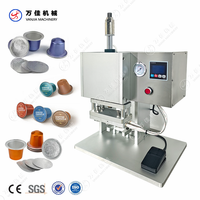 Petite machine semi-automatique disponible de thermoscellage d'acier inoxydable de capsule de café de papier d'aluminium