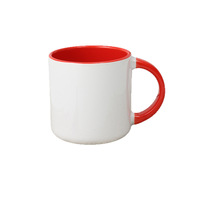 Tasse en céramique brillante de couleur unie avec poignée, résistante aux hautes températures, compatible micro-ondes, impressions personnalisables, design moderne