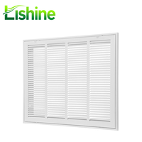 Grille d'aération de plafond rectangulaire moderne Lishine à charnières, en alliage d'aluminium et plastique, réglable pour système CVC