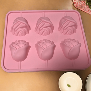 Rose <strong>Cheese</strong> Stick Eco-Friendly Disposable Silicone Mold for Cake Decorating Valentine's Day Lollipops and Chocolates Baking Tool - Product Image 2