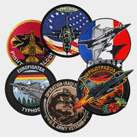 Patch en tissu personnalisé de 3 pouces, motif avion, emblème rond, style camouflage, brodé, avec fixation auto-agrippante, pour vêtements, sacs à dos et gilets