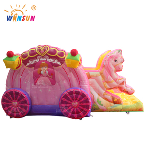 Castillo Inflable Comercial con Tobogán y Trampolín, Diseño de Carruaje de Princesa - Product Image 3