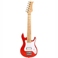 Gitar Travel Ukuran 3/4 Kayu Solid 30 Inci Kit Gitar Elektrik dengan Leher Maple 6 Senar H-Pickup Finishing Mengkilap untuk Pemula