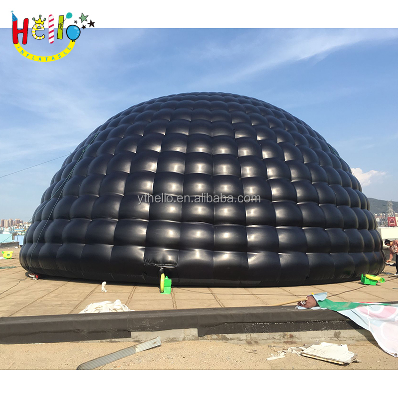Гигантская надувная палатка лучшего качества, черная надувная купольная палатка