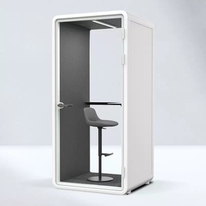 防水スチール携帯電話ブースアンチノイズホームオフィスポッド学校用アルミ防音リビングルームアクセス制御 - Product Image 1