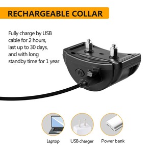 PawPal Bark Control Collar for Dogs Waterproof Plastic <b>Vibration</b> Training Rechargeable Battery IP65 Multi-Function Black - Product Image 5