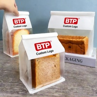 MOQ 100 pièces, Sachet en papier kraft blanc de qualité alimentaire avec logo personnalisé, pour emballage de pain et de toasts, avec fermeture à lien métallique et fenêtre transparente