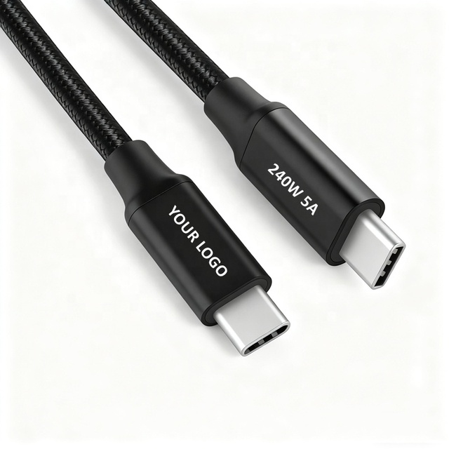 USB Type C Fast Charging Cables Nylon Braided 1m 2m 3m 240W 5A USB-C to Type-C Charger Data Cable Custom USBC Cable 1 2 3 Meters