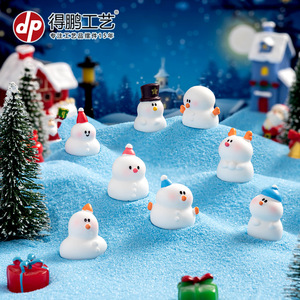 Adorable poupée bonhomme de neige de Noël en résine, mini-ornement, décoration intérieure, accessoire pour maison de poupée - Product Image 2
